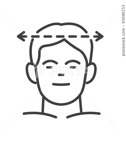 Dimensions and measurements of men head vector Dimensions and measurements of men head vector 93090155