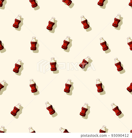 Jelly cola bottle seamless pattern. Gummy sweets. Baby treats. Vector cartoon background. Jelly cola bottle seamless pattern. Gummy sweets. Baby treats. Vector cartoon background. 93090412