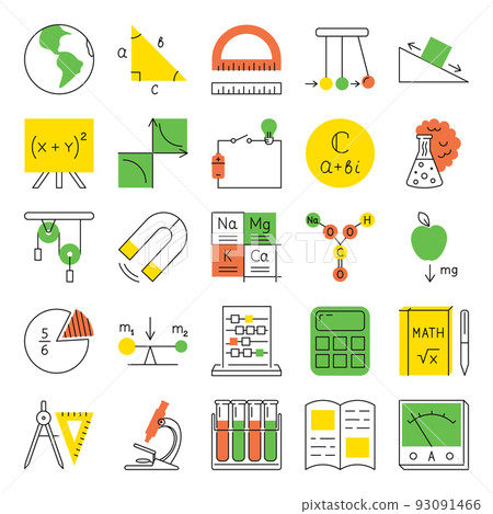 Education icons set in line style 93091466