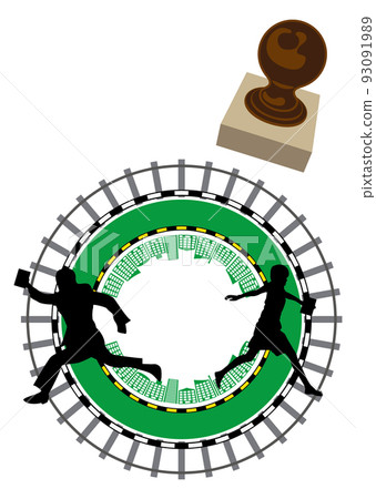 Stamp rally (train) - Stock Illustration [93091989] - PIXTA
