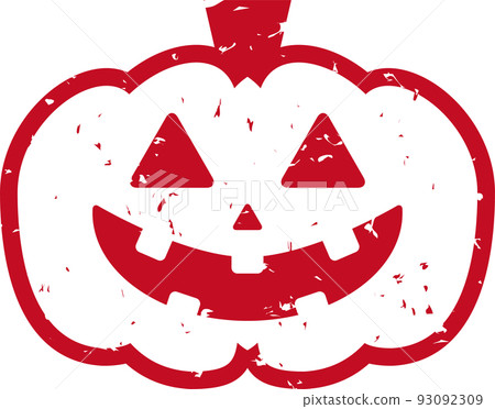 Halloween pumpkin red stamp material 93092309
