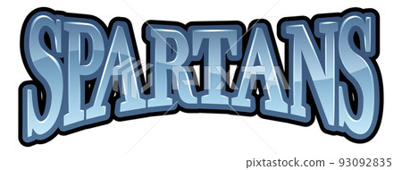 Spartans Sports Team Name Text Retro Style Spartans Sports Team Name Text Retro Style 93092835