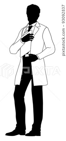 Scientist Engineer Survey Clipboard Man Silhouette Scientist Engineer Survey Clipboard Man Silhouette 93092837