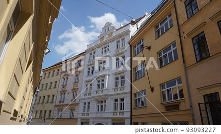 The facade of old house and old architecture in old town The facade of old house and old architecture in old town 93093227