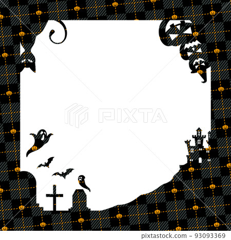 Halloween check pattern illustration frame Halloween check pattern illustration frame 93093369