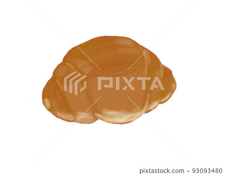 Color illustration of bread roll 93093480