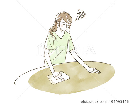 woman wiping the table 93093526