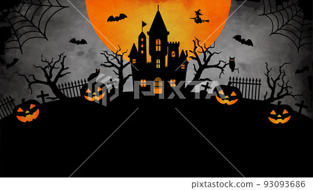 Halloween / Halloween horizontal WEB banner template illustration (no text) Halloween / Halloween horizontal WEB banner template illustration (no text) 93093686