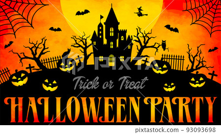 Halloween / Halloween party horizontal WEB banner template illustration Halloween / Halloween party horizontal WEB banner template illustration 93093698