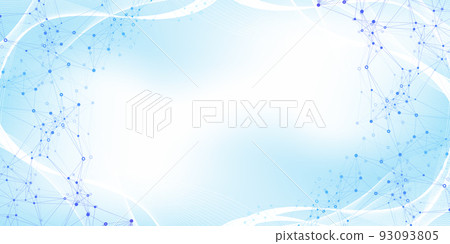 Scientific illustration genetic engineering, DNA helix, DNA strand, molecule or atom, neurons. Genomic sequences visualization. Abstract structure for Science or medical background. Scientific illustration genetic engineering, DNA helix, DNA strand, molecule or atom, neurons. Genomic sequences visualization. Abstract structure for Science or medical background. 93093805