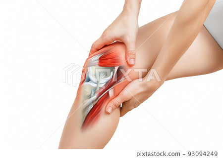 Feet close-up on a white background, concept skin care in summer time. 93094249