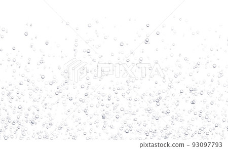 Underwater fizzing bubbles, soda or champagne carbonated drink, sparkling water isolated on white background. 93097793