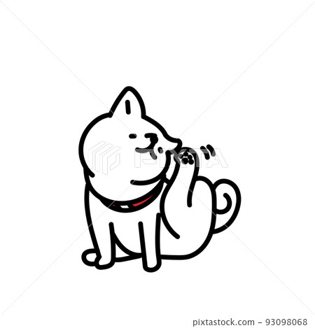 A simple and cute illustration of a Shiba Inu with itchy ears A simple and cute illustration of a Shiba Inu with itchy ears 93098068