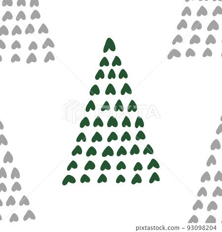New year tree. Christmas pine vector. Hand drawn xmas silhouette. Cedar New year tree. Christmas pine vector. Hand drawn xmas silhouette. Cedar 93098204