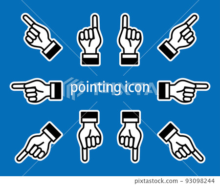 Pointing icon set white border vector illustration 93098244