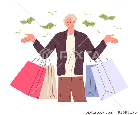 Man realized after shopping that he had spent too much money 93099159