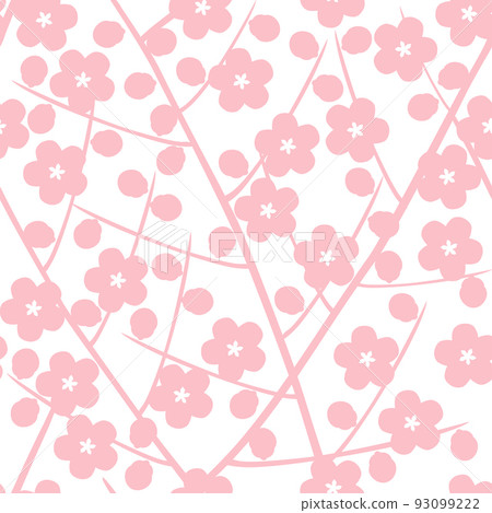 Seamless pattern of blossoming branches of pink... - Stock Illustration ...