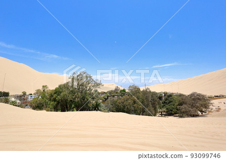 Huacachina desert and oasis, tourist destination in Peru, South America Huacachina desert and oasis, tourist destination in Peru, South America 93099746