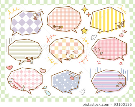 Cute emotion emoticon speech bubble set 12 Cute emotion emoticon speech bubble set 12 93100156