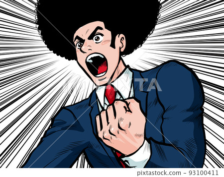 一位熱血商人在演示文稿中大喊大叫的插圖 一位熱血商人在演示文稿中大喊大叫的插圖 93100411