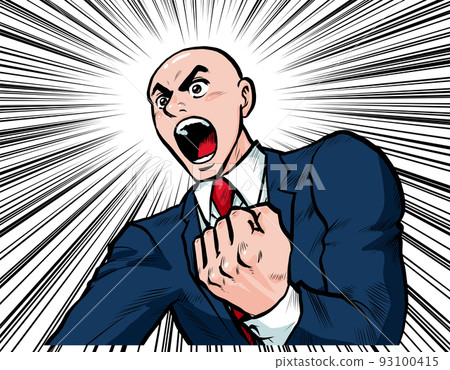 一位熱血商人在演示文稿中大喊大叫的插圖 93100415