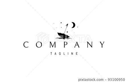 Vector logo on which an abstract image of an umbrella on which a small bird sits. Vector logo on which an abstract image of an umbrella on which a small bird sits. 93100950