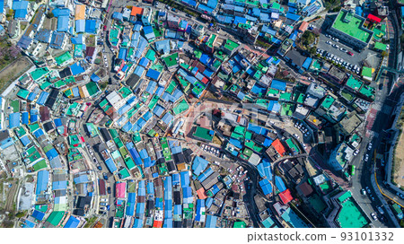 Gamcheon Culture Village, Aerial view Colorfull mountain village in Busan City, Busan, South Korea. 93101332