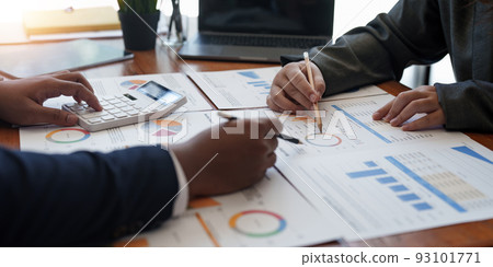 Business People Planning Strategy Analysis from financial document report, 93101771