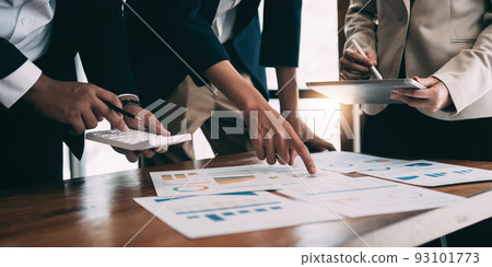 Business people are meeting for analysis data figures to plan business strategies. Business discussing concept Business people are meeting for analysis data figures to plan business strategies. Business discussing concept 93101773