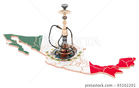 Hookan on Mexican map, 3D rendering 93102201