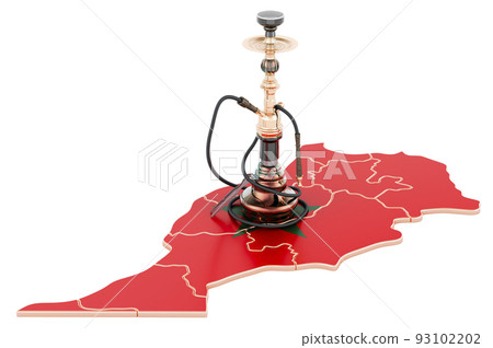 Hookan on Moroccan map, 3D rendering Hookan on Moroccan map, 3D rendering 93102202