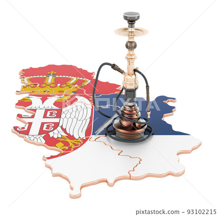 Hookan on Serbian map, 3D rendering 93102215