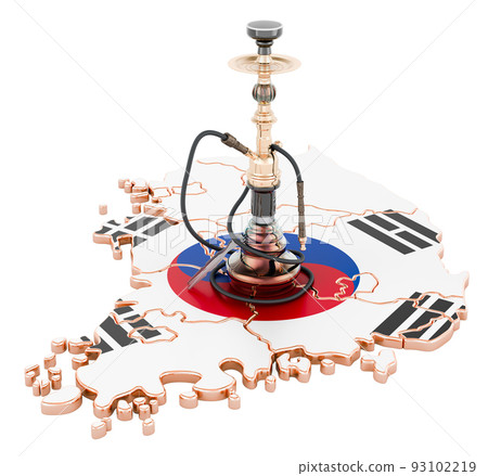Hookan on South Korean map, 3D rendering Hookan on South Korean map, 3D rendering 93102219