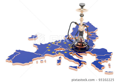 Hookan on the EU map, 3D rendering 93102225