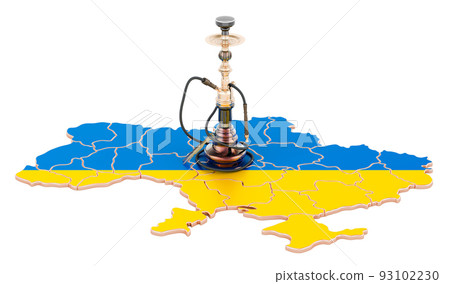 Hookan on Ukrainian map, 3D rendering 93102230