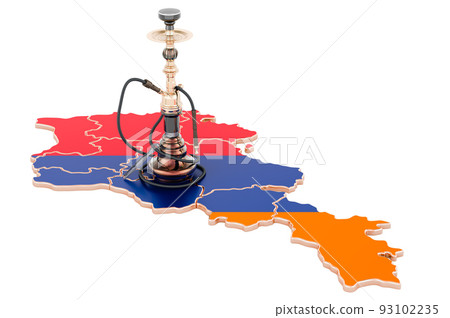Hookan on Armenian map, 3D rendering Hookan on Armenian map, 3D rendering 93102235