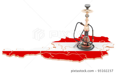 Hookan on Austrian map, 3D rendering 93102237