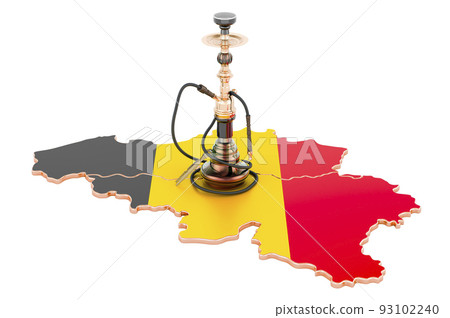 Hookan on Belgian map, 3D rendering 93102240