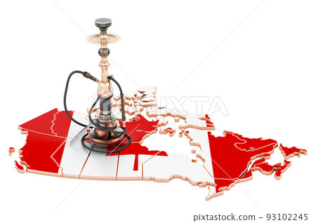 Hookan on Canadian map, 3D rendering 93102245
