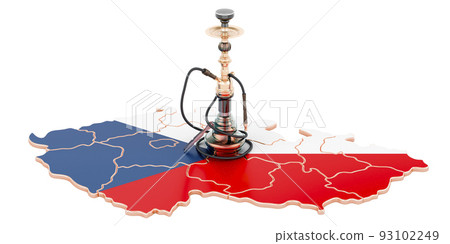 Hookan on Czech map, 3D rendering Hookan on Czech map, 3D rendering 93102249