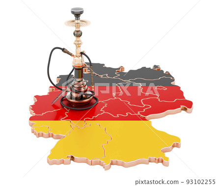 Hookan on German map, 3D rendering 93102255