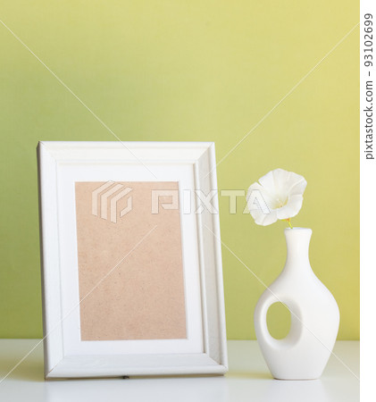 product mock up with white frame with space for text and white vase product mock up with white frame with space for text and white vase 93102699