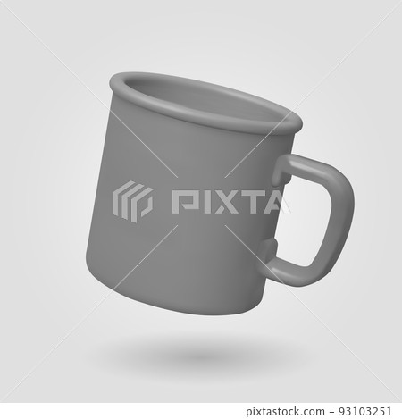 Camping Mug isolated on blue background. 3D render Vector illustration. Camping Mug isolated on blue background. 3D render Vector illustration. 93103251