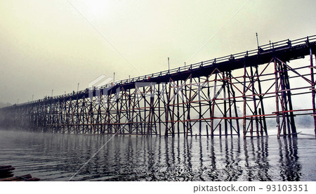Old wooden bridge. Thailand Old wooden bridge. Thailand 93103351
