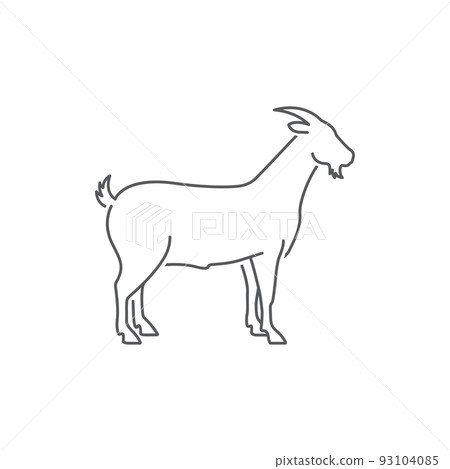 Goat linear icon silhouette Goat linear icon silhouette 93104085