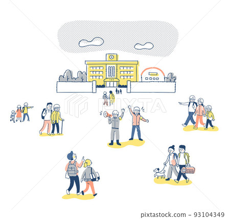 人們前往疏散中心的學校 93104349