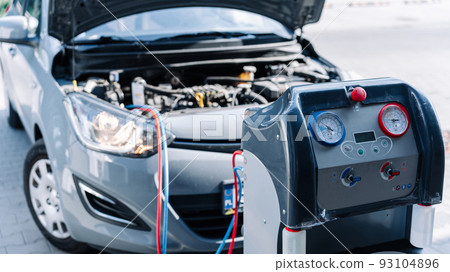 Car conditioning air ac repair service. Check automotive vehicle conditioning system and refill automobile ac compressor. Diagnostic auto car conditioner service. 93104896