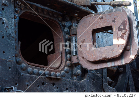 The firebox entrance of a steam locomotive 93105227
