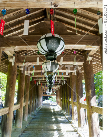 Corridor and wind chimes at Hase-dera, the head temple of summer 93106171