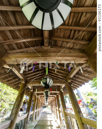 Corridor and wind chimes at Hase-dera, the head temple of summer 93106173